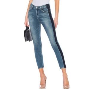 Citizens of Humanity Rocket Crop High Rise Skinny Jeans w/ Contrast Side Stripe